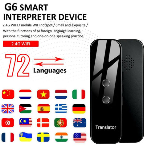 Smart voice 72 Languages  instant real-time  G6 portable Audio translator