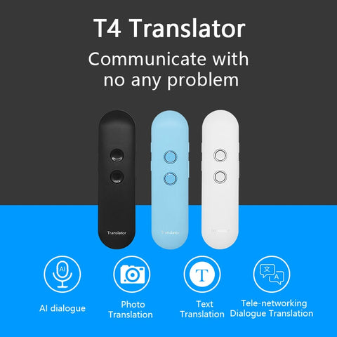 Newest T4 Upgrade interpreter smart portable Real-time Instant  language translator with Bluetooth